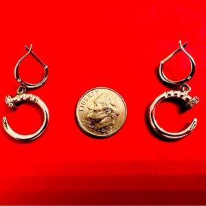 Gorgeous, European made 14-karat white gold and diamond earrings